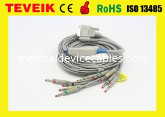 Ιατρικό καλώδιο DB 15pin ECG/EKG Nihon Kohden BJ-901D 10 Leadwires τιμών εργοστασίων Teveik, μπανάνα 4,0